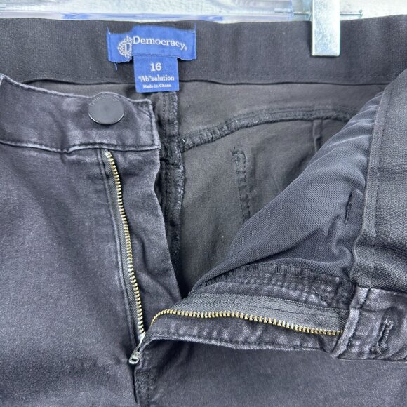 Democracy AB Solution Jeans Size 16 Womens Skinny Leg Mid Rise Black - Picture 4 of 10